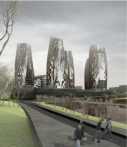 Multi-use residential-business complex in Kiev. Architectural and planning concept. Multi-use residential-business complex in Kiev. Architectural and planning concept.