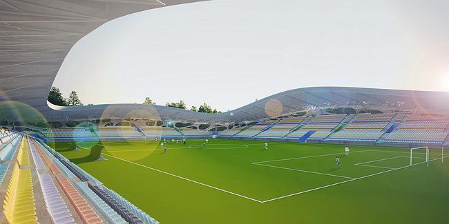 Стадион клуба БАТЭ в Борисове. Изображение предоставлено Ofis Arhitekti