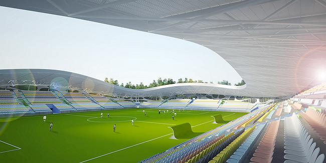 Стадион клуба БАТЭ в Борисове. Изображение предоставлено Ofis Arhitekti
