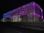 Фасады здания подстанции с архитектурной подсветкой Фасады здания подстанции с архитектурной подсветкой