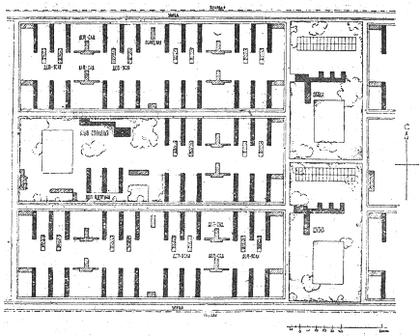 Рис. 5. Типовой квартал социалистического города.  Арх. Э. Май и др. 1931. Источник:  Мостаков А. На пути к дешевому и культурному жилью // Строительство Москвы. 1931, № 4 с. 27-30., С. 27.